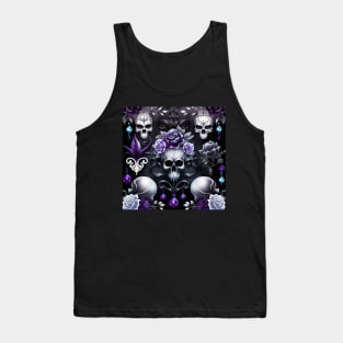 Gothic Skull Purple Pattern Tank Top